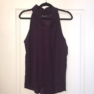 Maroon sleeveless blouse
